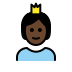 person with crown, dark skin tone